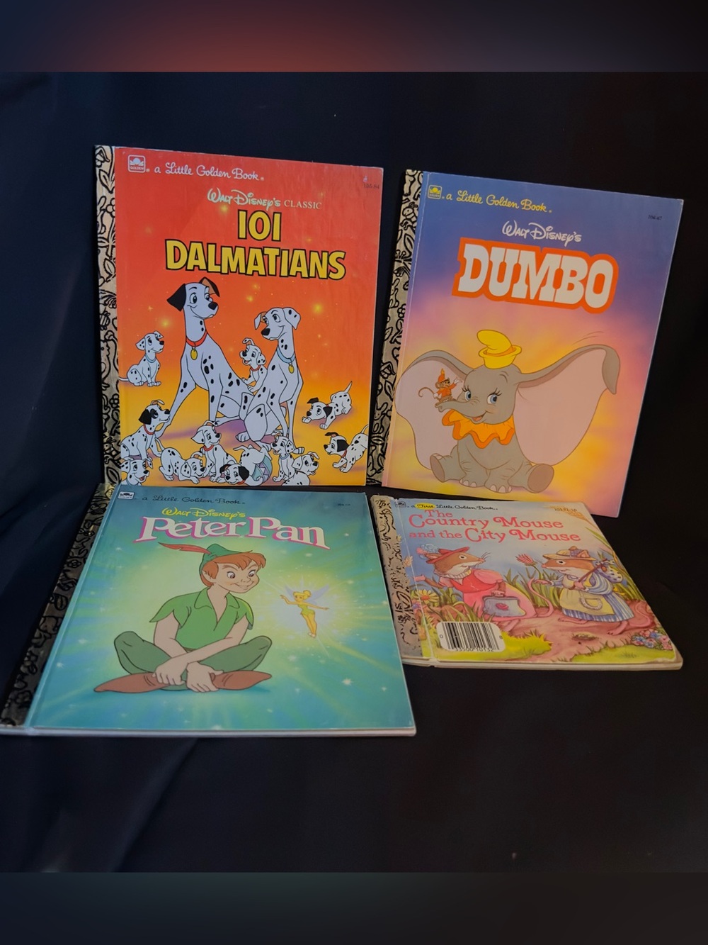 Little Golden Boos Lot of 4 Dumbo-Peter Pan-101 Dalmatian and The Country Mouse